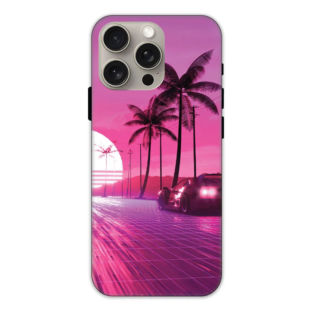 Retro Beach Synthwave Hard Case Apple iPhone 15 Pro Max Models