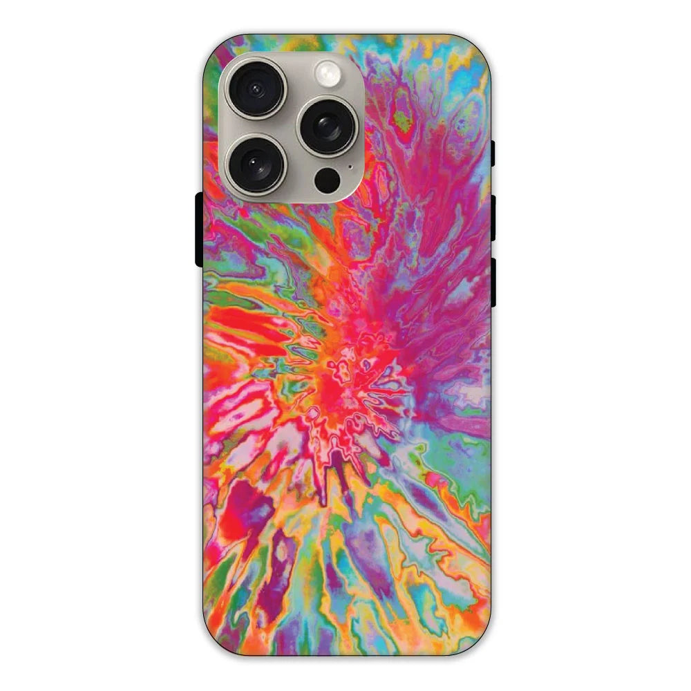 Orange Splash Tie Dye Hard Case Apple iPhone 15 Pro Max Models