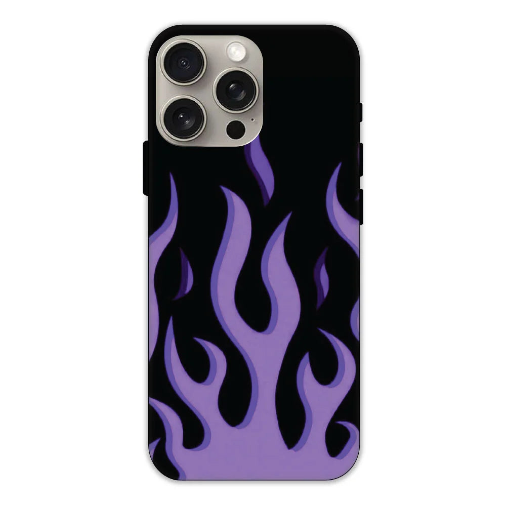 Purple Flames Hard Case Apple iPhone 15 Pro Max Models