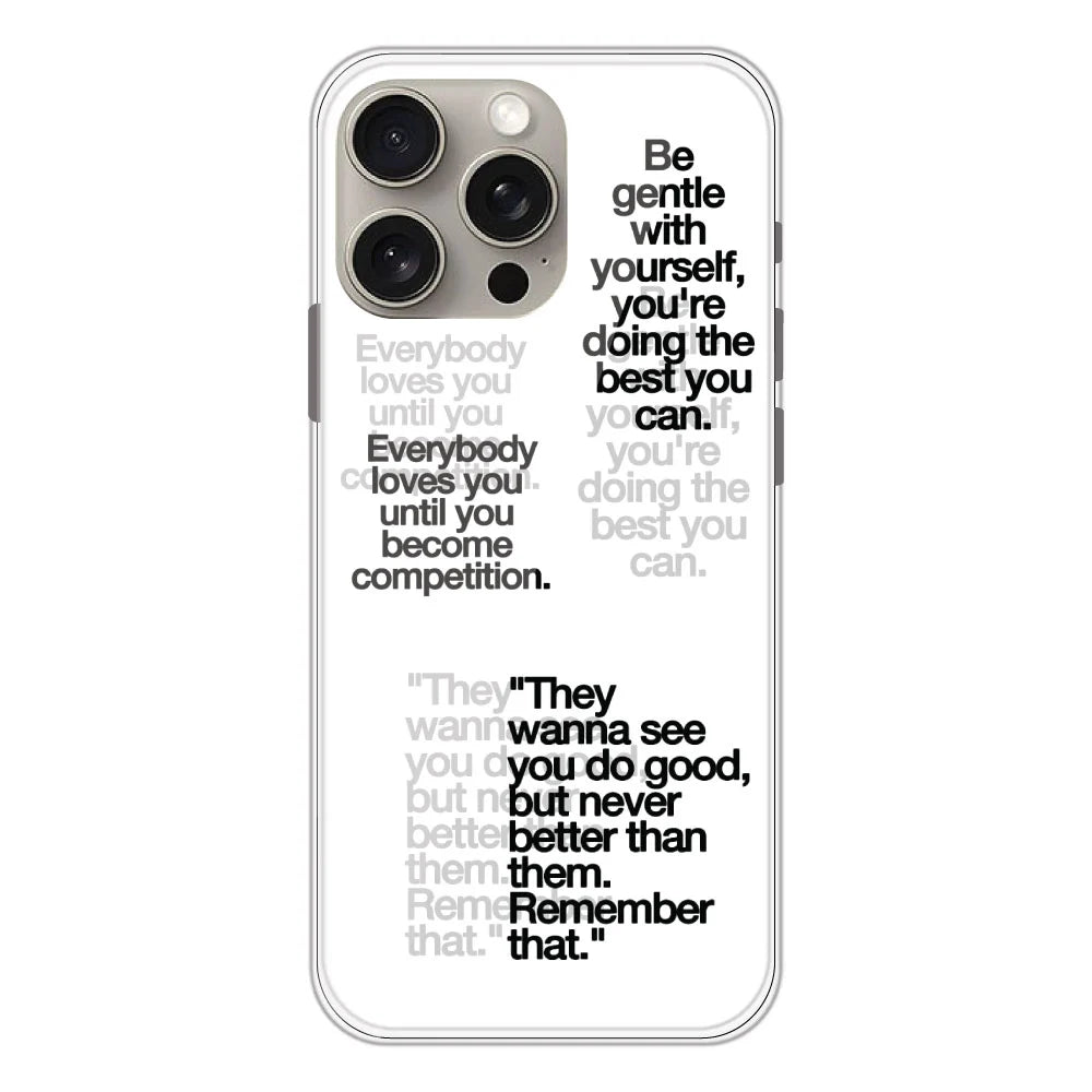 Motivational Quotes - Clear Printed Silicone Case For Apple iPhone Models- Apple iPhone 15 pro max