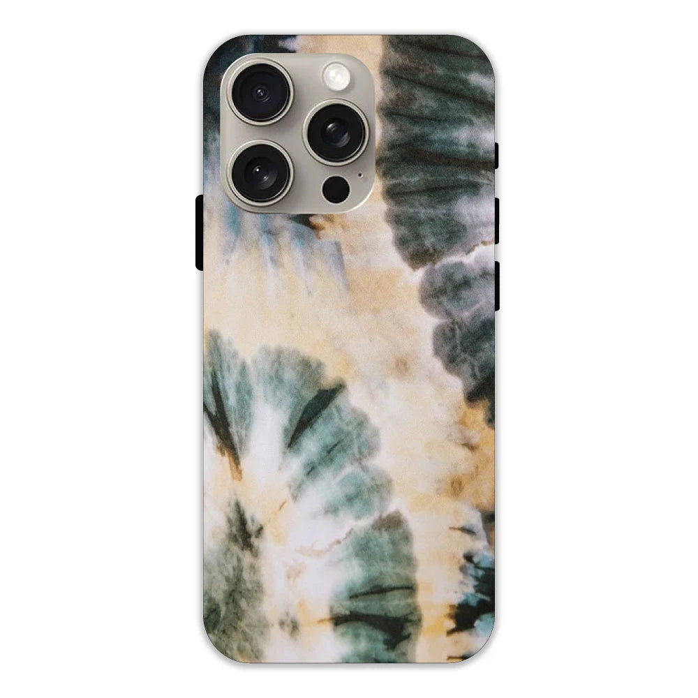 Black and Gold Tie Dye Hard Case Apple iPhone 15 Pro Max Models