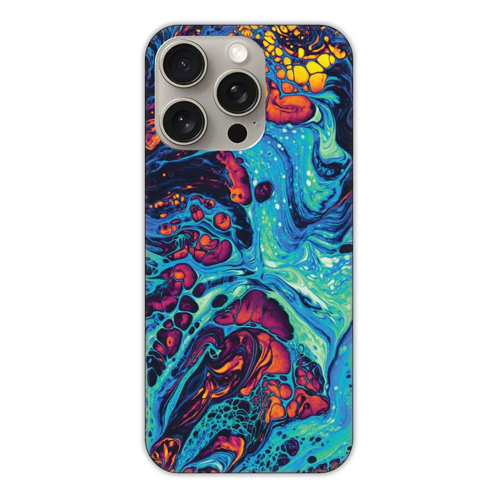Blue and Orange Swirl Hard Case Apple iPhone 15 Pro Max Models