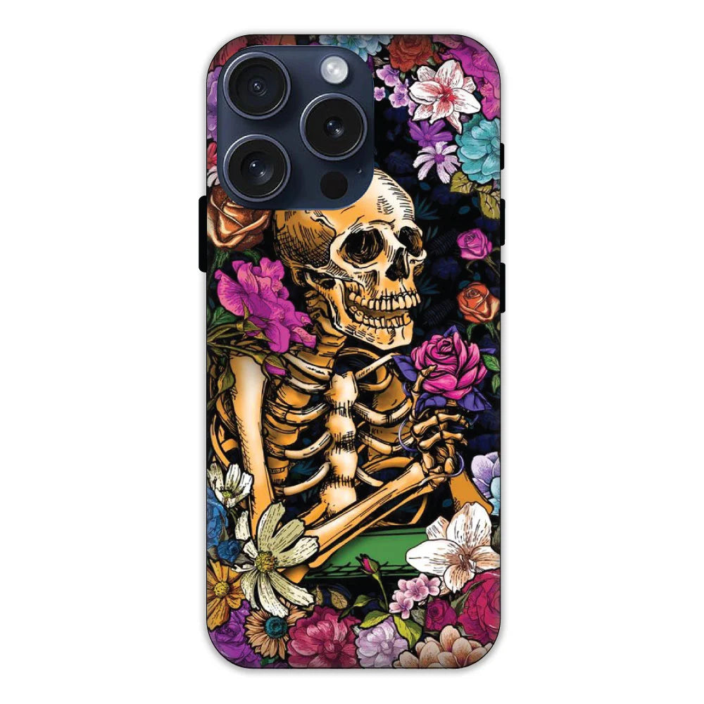 Skeleton & Flowers Hard Case Apple iPhone 15 Pro Models