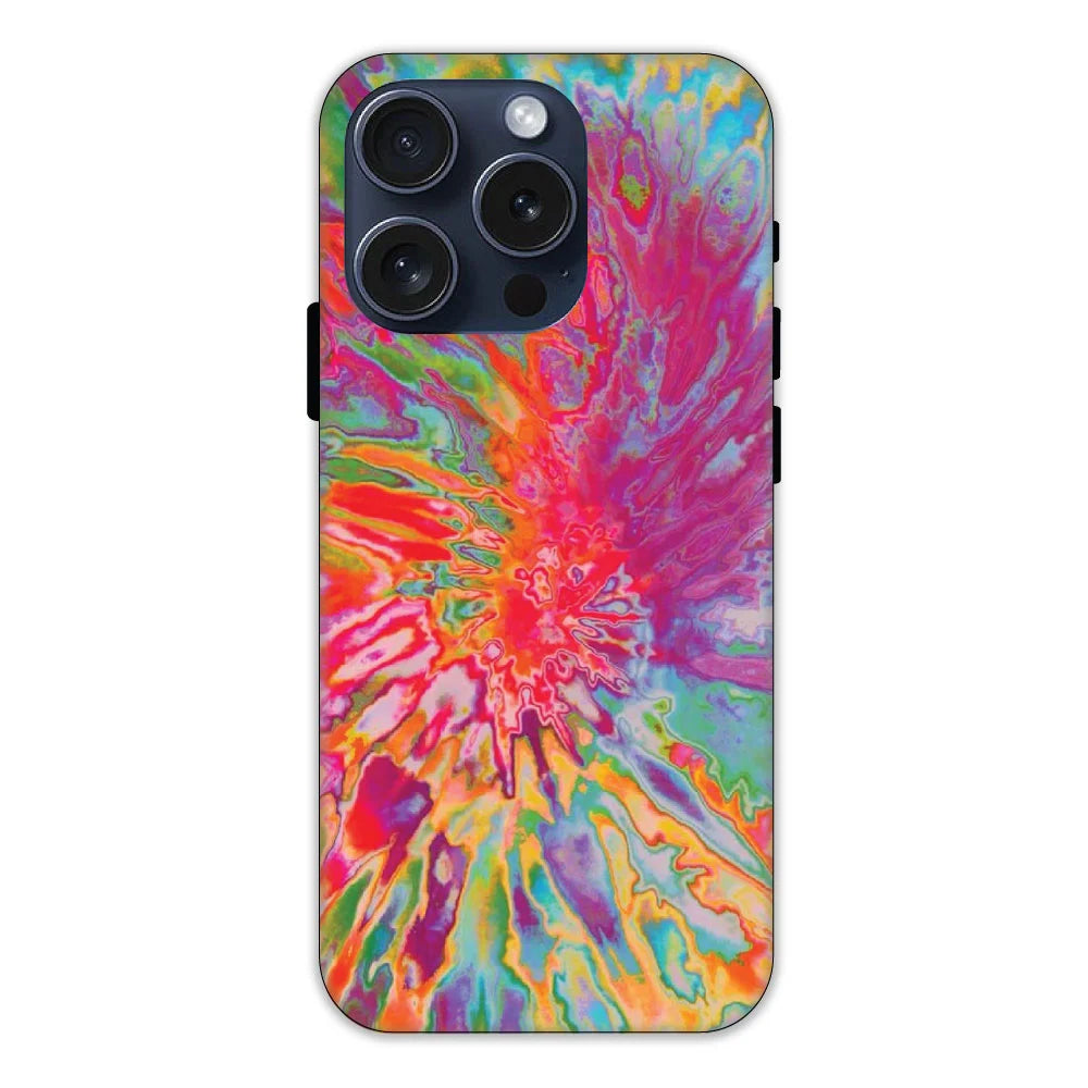Orange Splash Tie Dye Hard Case Apple iPhone 15 Pro Models