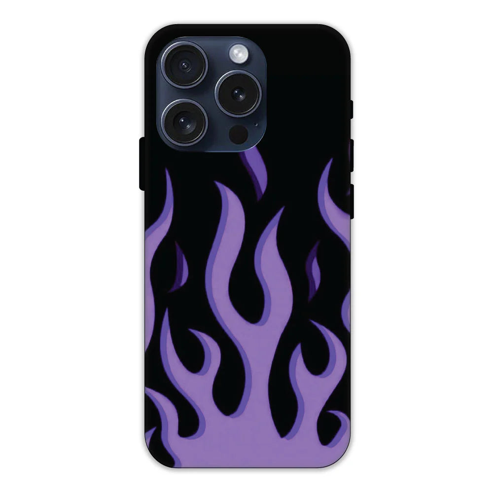 Purple Flames Hard Case Apple iPhone 15 Pro Models