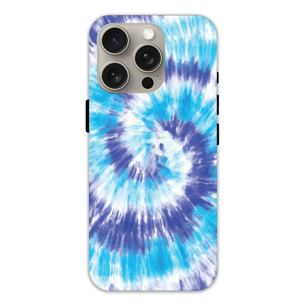 Aqua Tie dye  Hard Case Apple iPhone 15 Pro Models