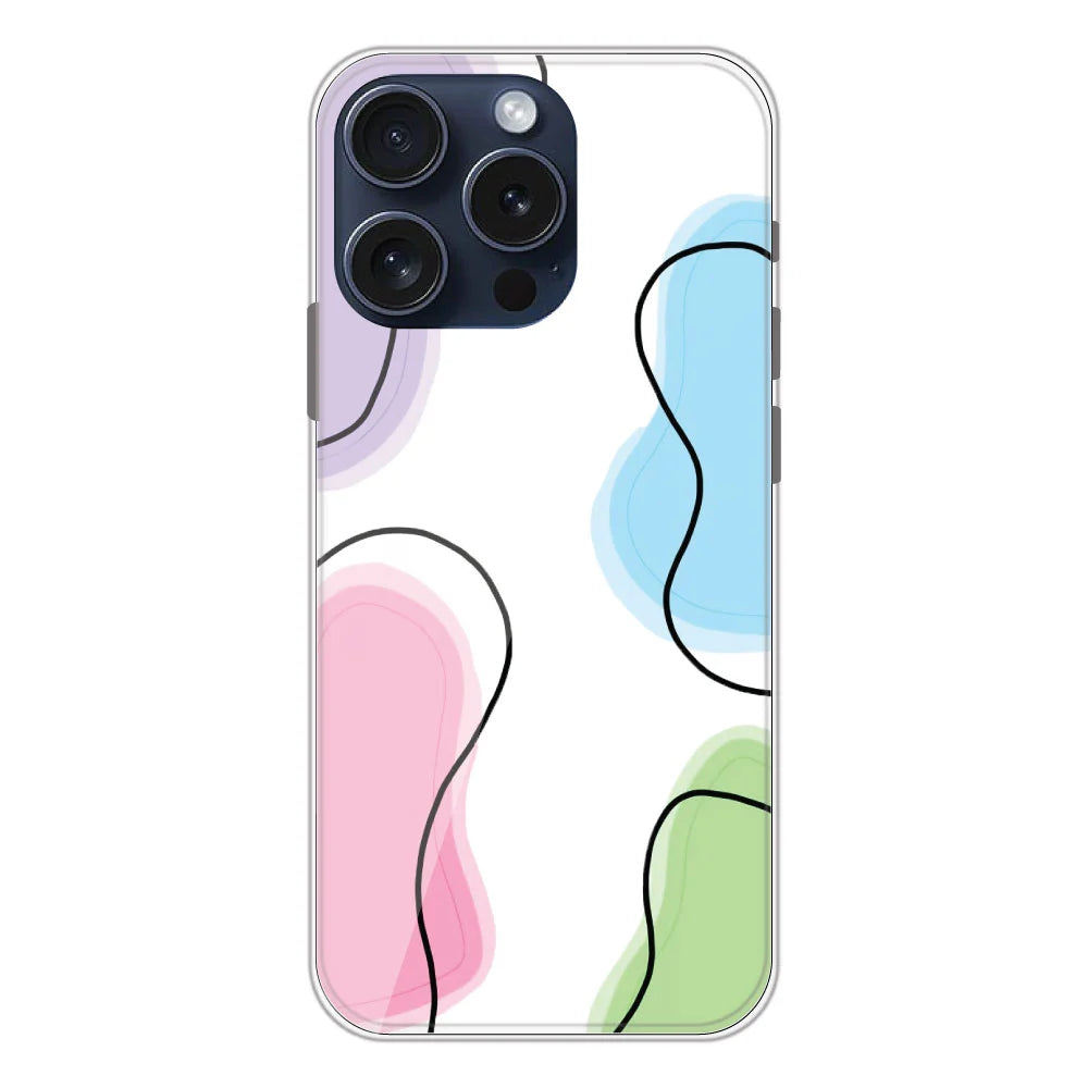 Rainbow Cow Print - Clear Printed Silicone Case For Apple iPhone Models- Apple iPhone 15 pro