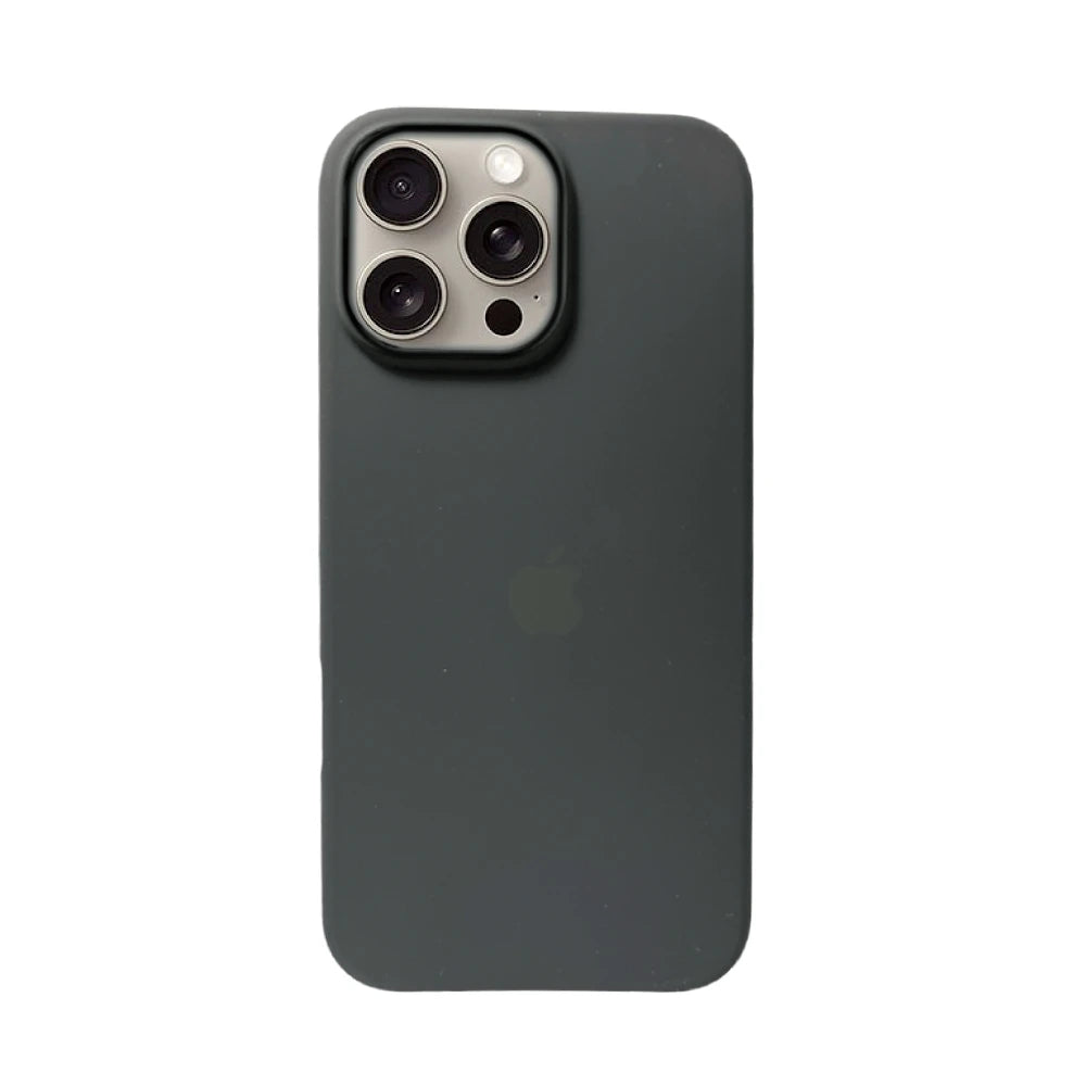 Black Liquid Silicone Case For Apple iPhone 15 Pro