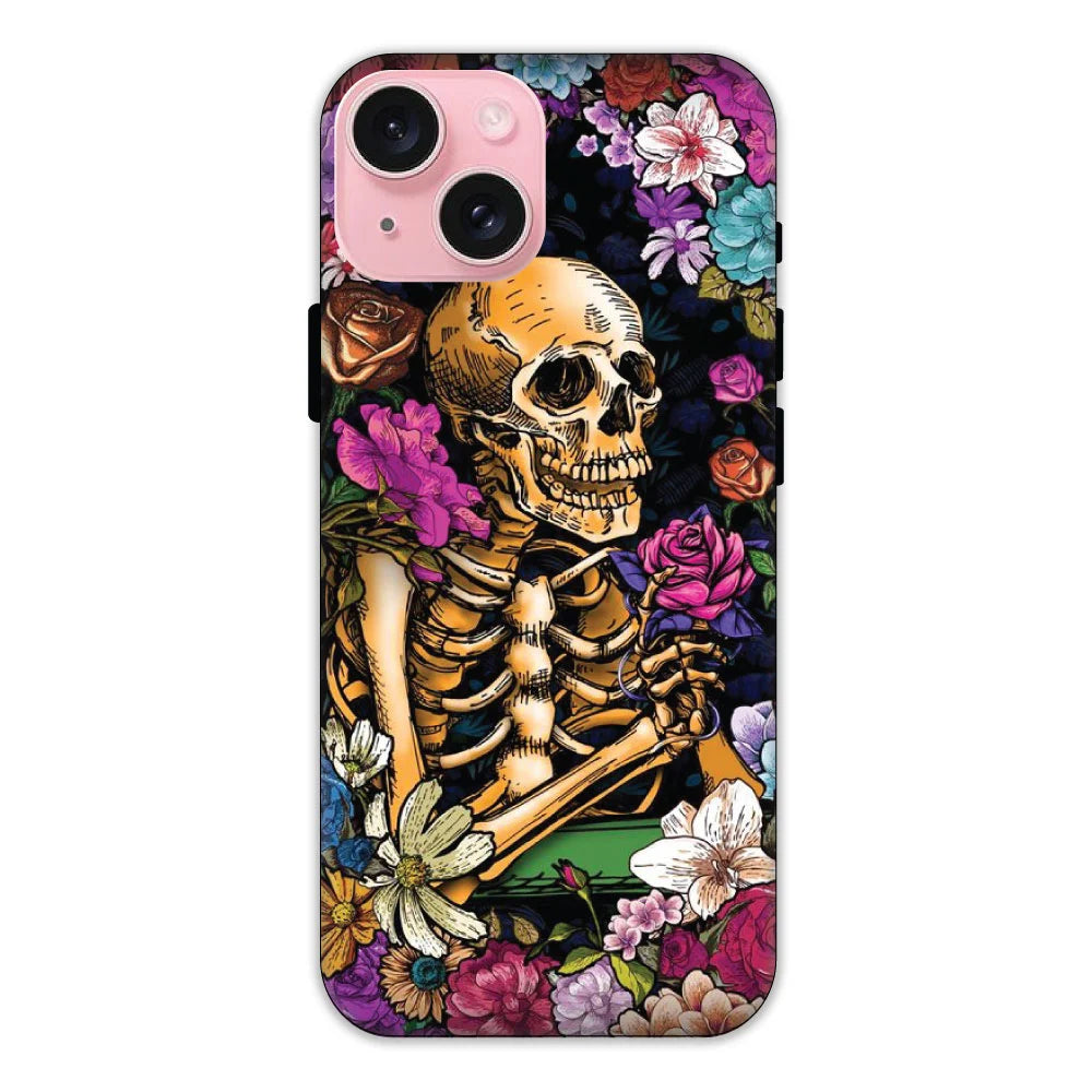Skeleton & Flowers Hard Case Apple iPhone 15 Models