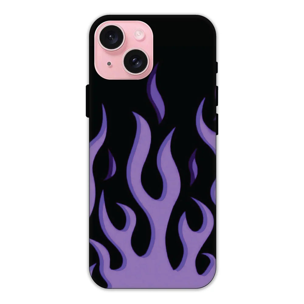 Purple Flames Hard Case Apple iPhone 15 Models