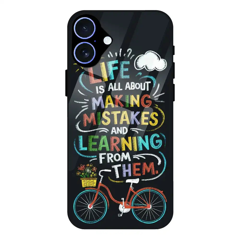 Motivational Quote Bicycle Art - Glass Case For Apple iPhone 16