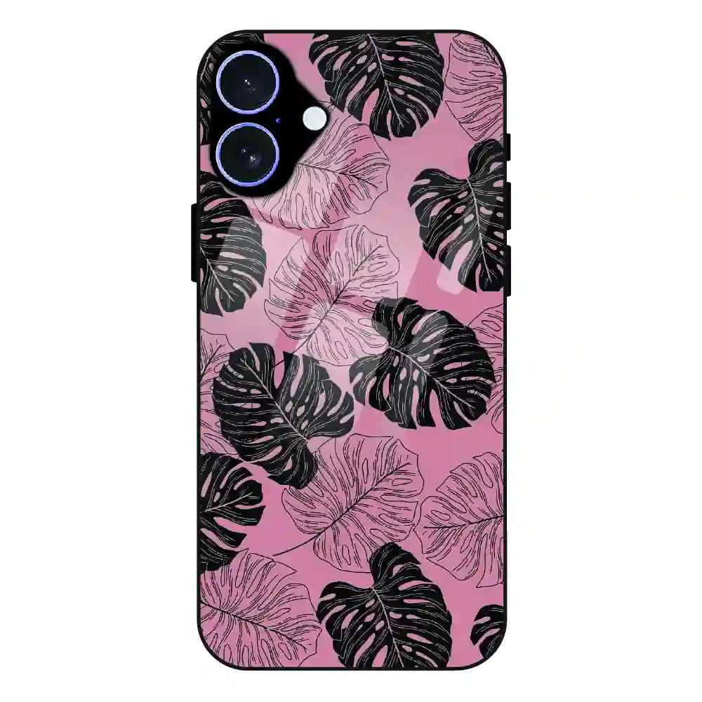 Tropical Monstera Leaf Pattern - Glass Case For Apple iPhone 16