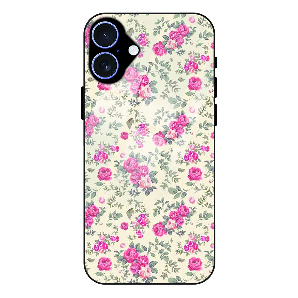 Vintage Rose Meadow - Glass Case For Apple iPhone 16