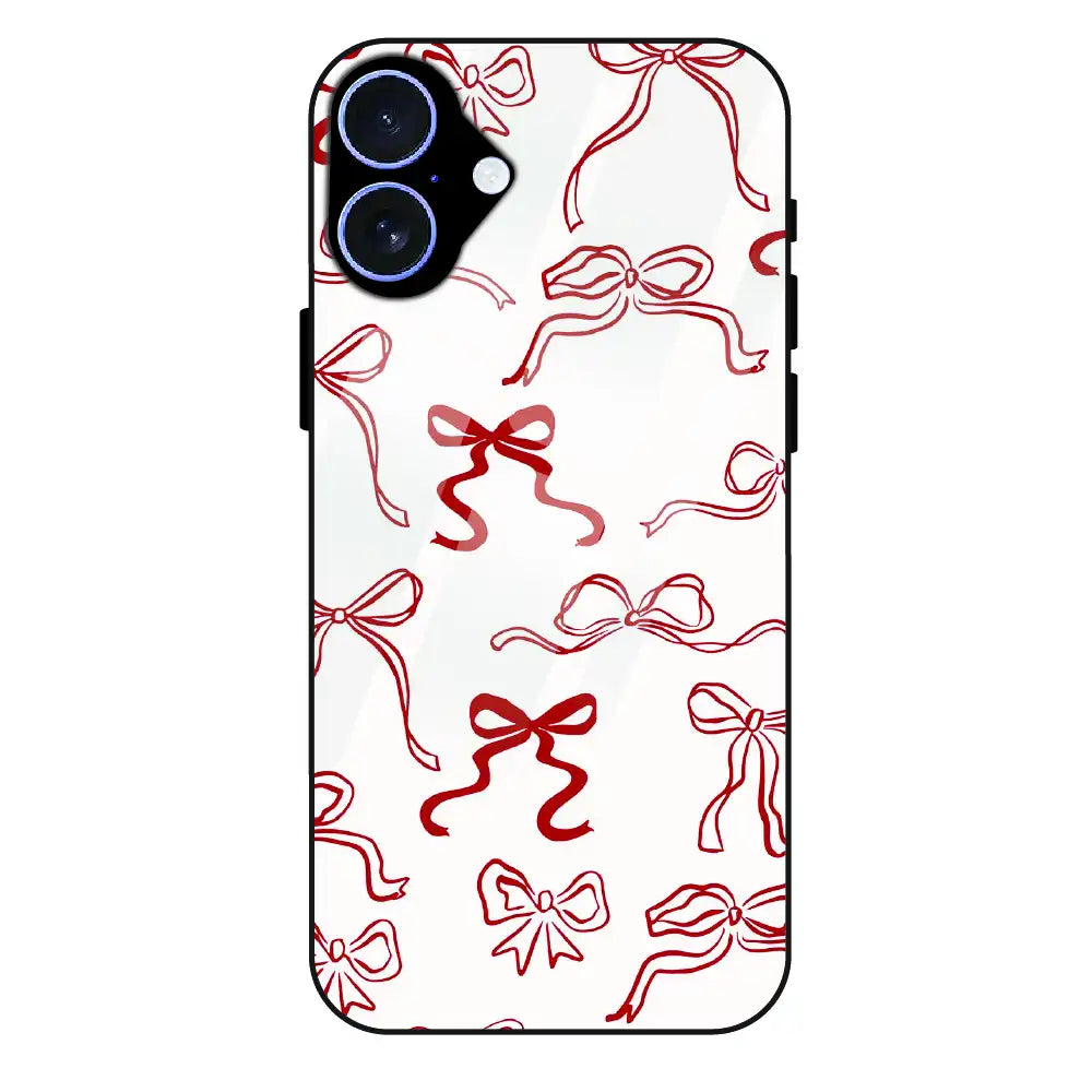 Cherry Bow Minimal - Glass Case For Apple iPhone 16 Plus