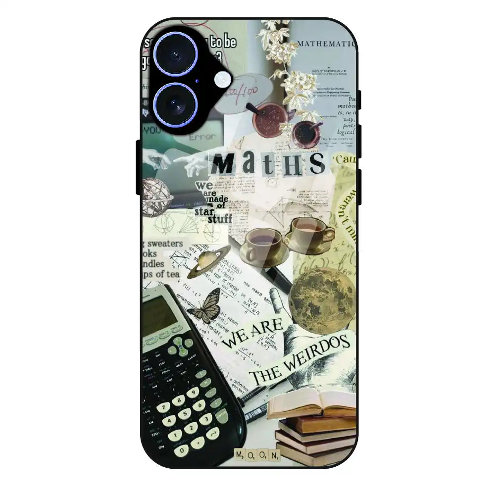 Study Vibes Maths - Glass Case For Apple iPhone 16 Plus