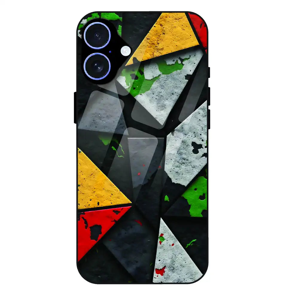 Urban Geometric Color - Glass Case For Apple iPhone 16 Plus