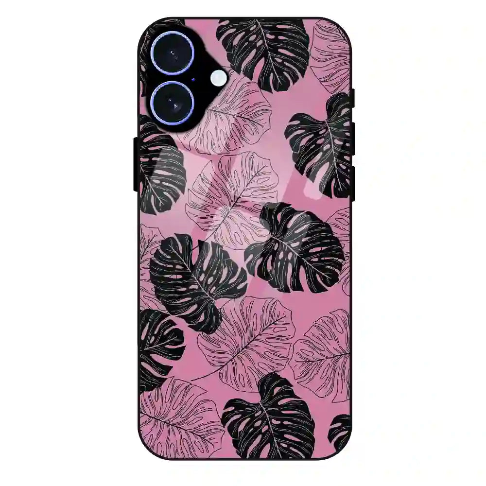 Tropical Monstera Leaf Pattern - Glass Case For Apple iPhone 16 Plus