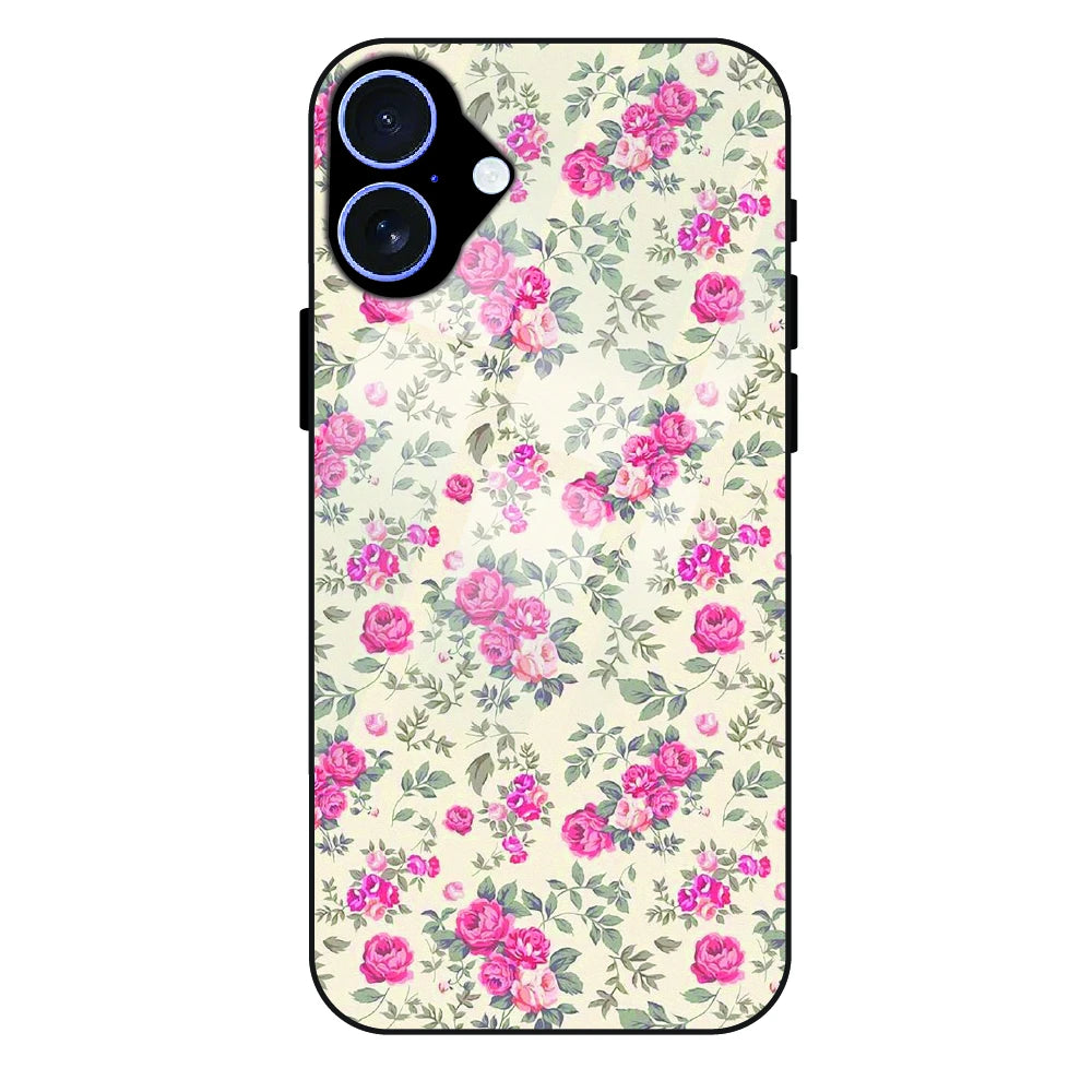 Vintage Rose Meadow - Glass Case For Apple iPhone 16 Plus