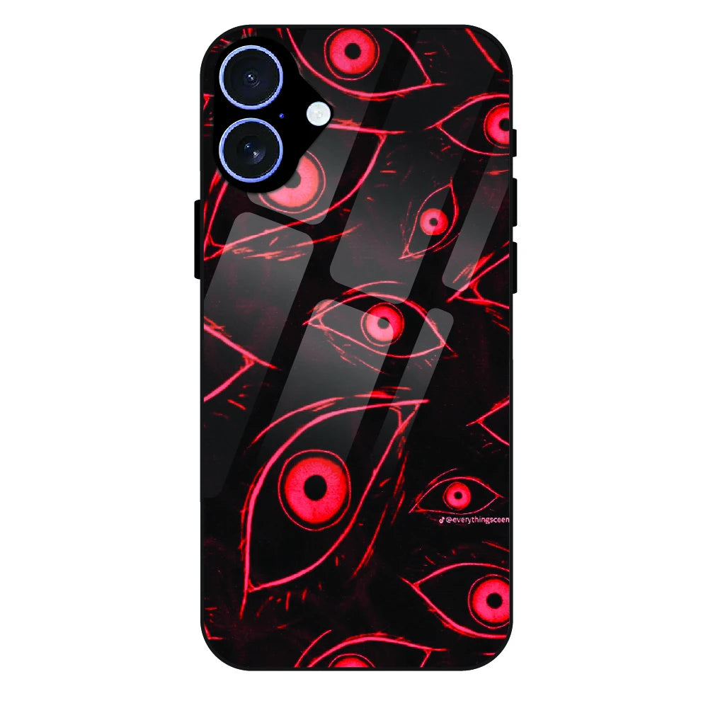 Crimson Eyes Chaos - Glass Case For Apple iPhone 16 Plus
