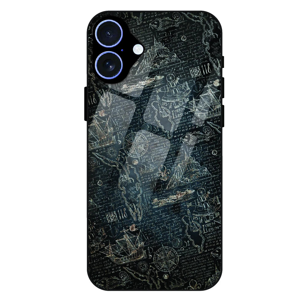 Vintage Explorer Map - Glass Case For Apple iPhone 16 Plus