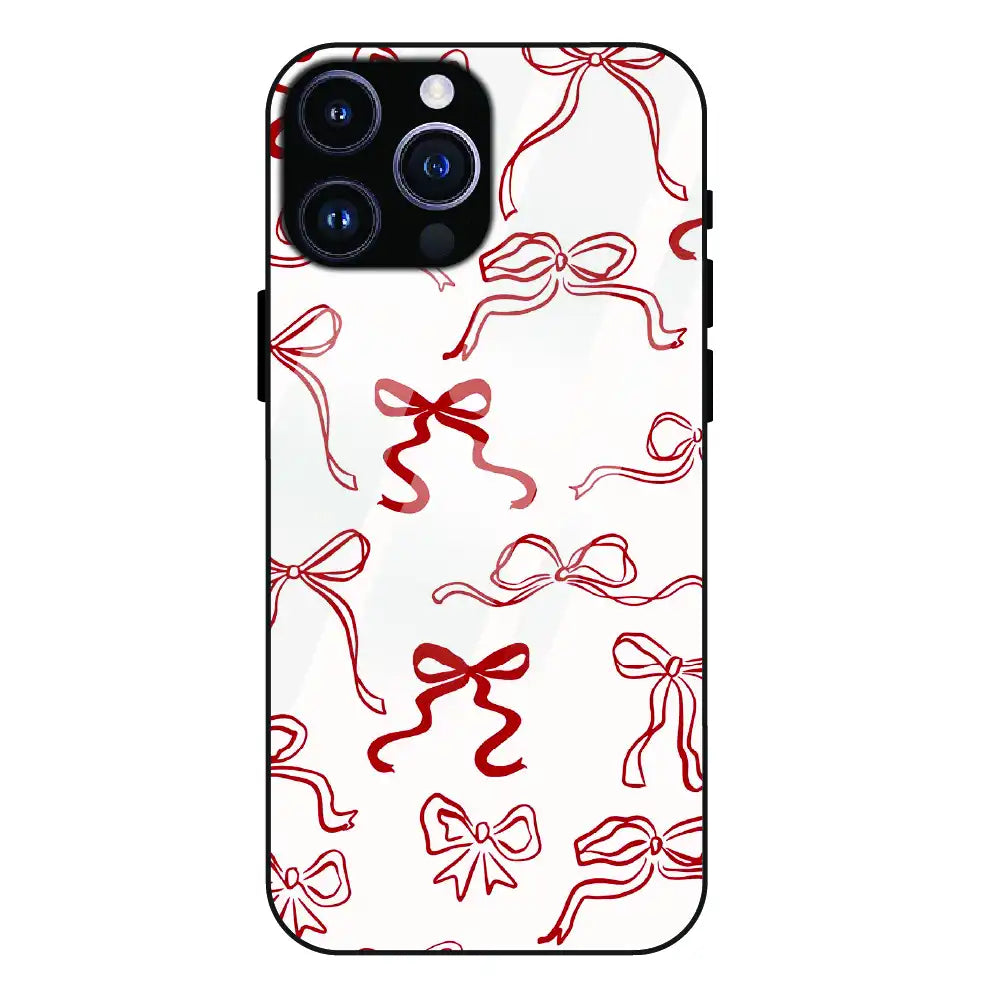 Cherry Bow Minimal - Glass Case For Apple iPhone 16 Pro