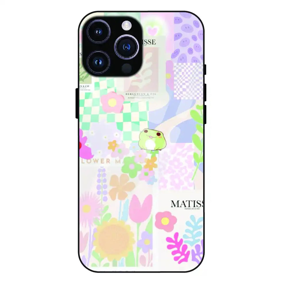 Cute Pastel Floral Collage Art - Glass Case For Apple iPhone 16 Pro