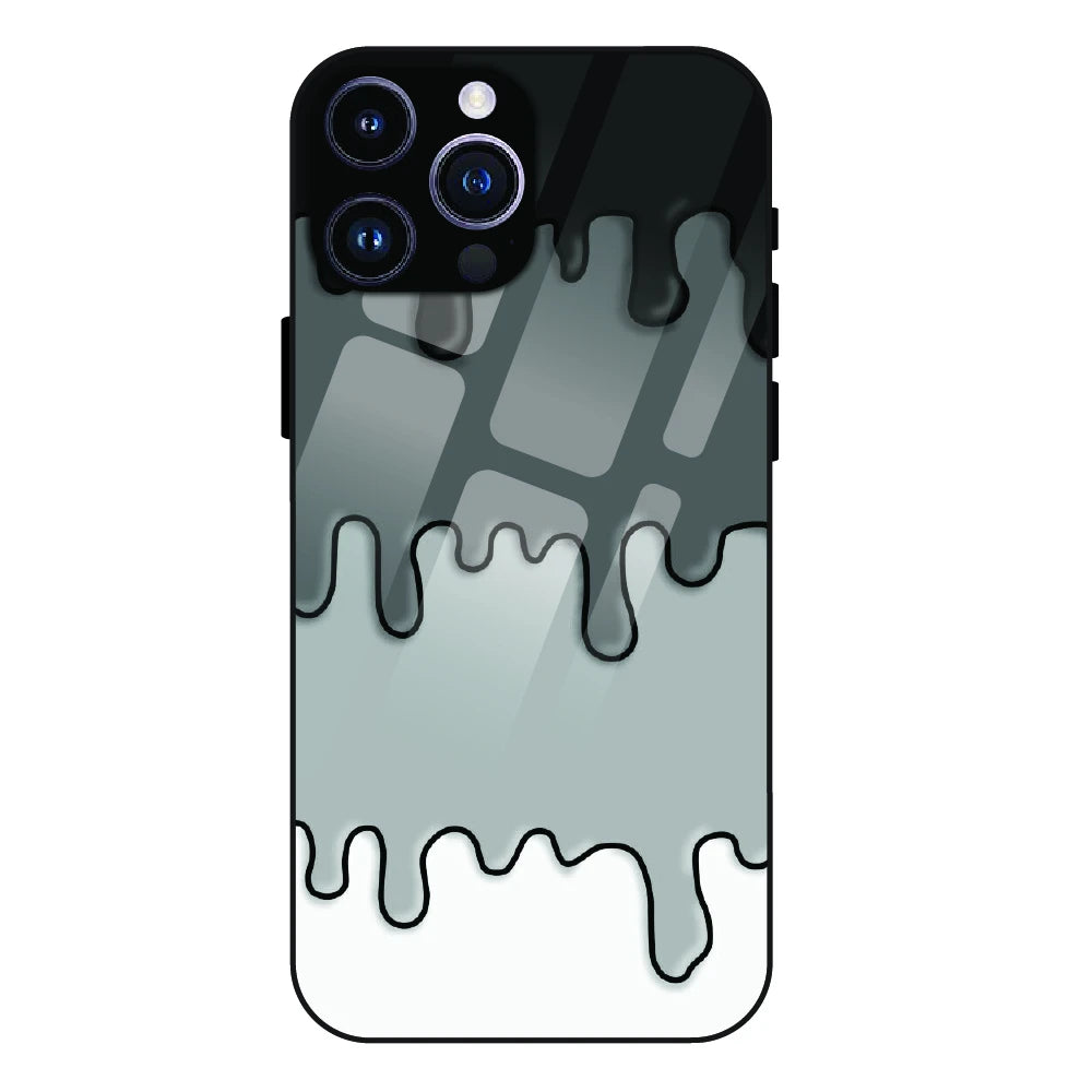 Smoky Drip Abstract - Glass Case For Apple iPhone 16 Pro