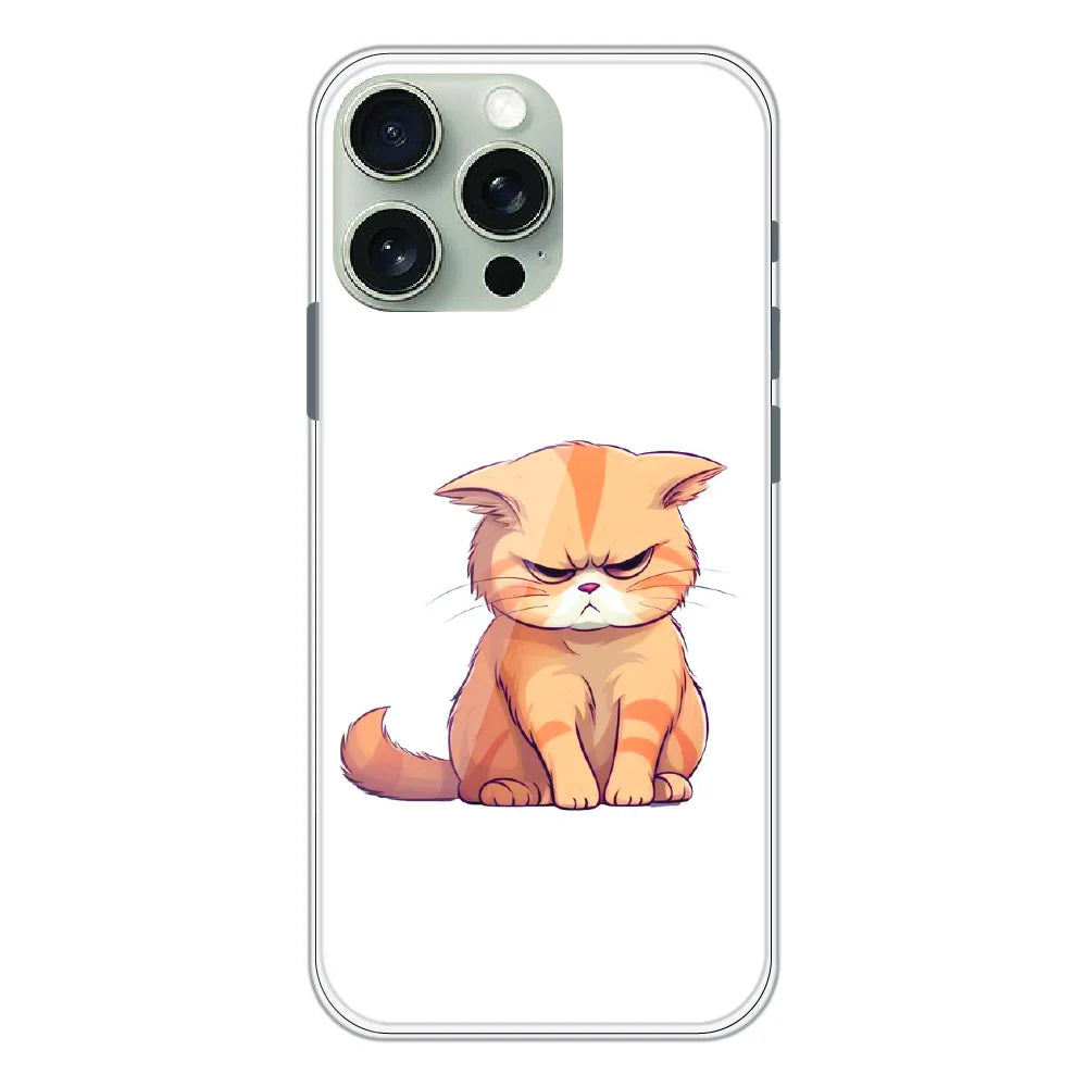 Grumpy Ginger Cat - Printed Silicone Case For Apple iPhone 16 Pro