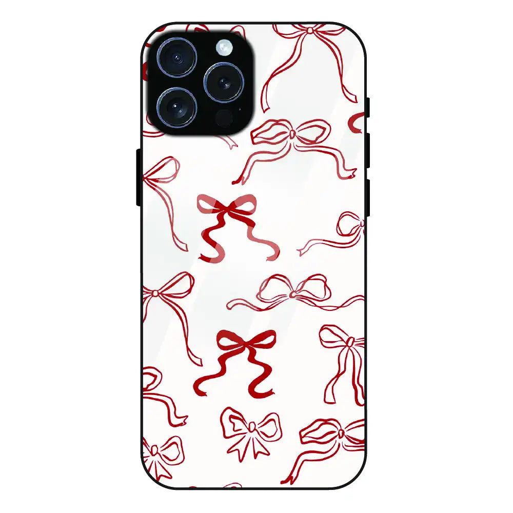 Cherry Bow Minimal - Glass Case For Apple iPhone 16 Pro Max