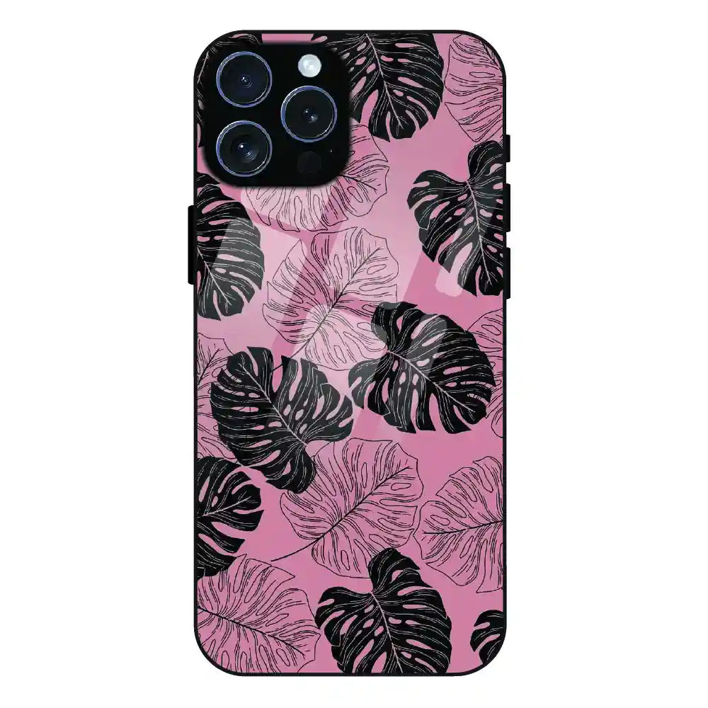 Tropical Monstera Leaf Pattern - Glass Case For Apple iPhone 16 Pro Max