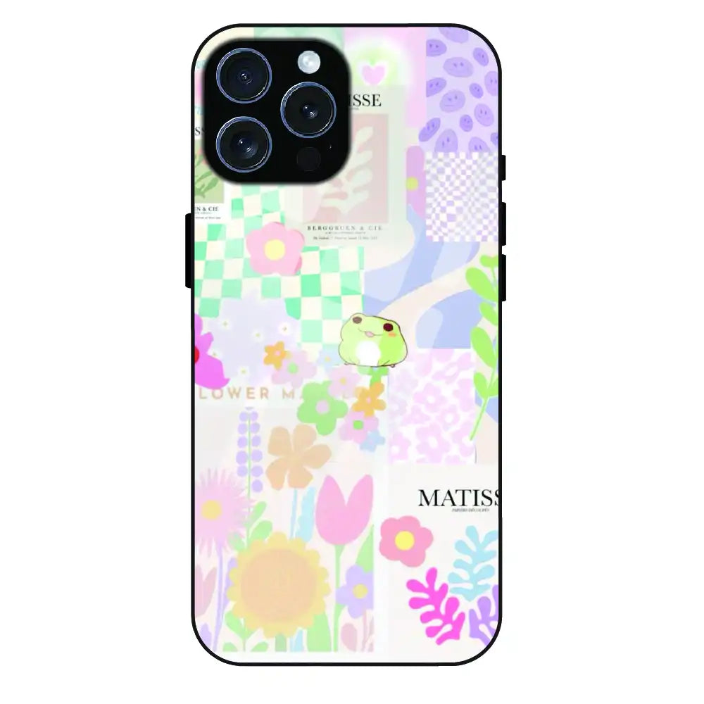Cute Pastel Floral Collage Art - Glass Case For Apple iPhone 16 Pro Max