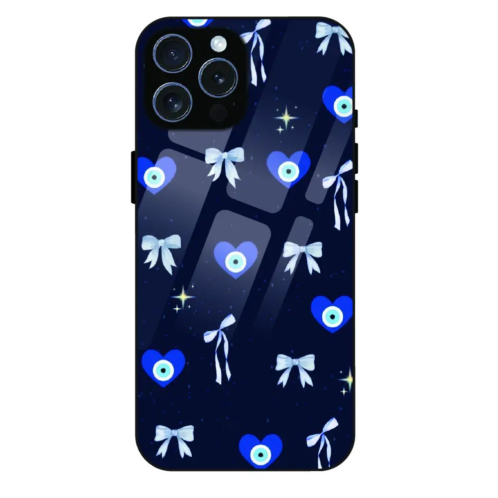 Evil Eye Bow Midnight - Glass Case For Apple iPhone 16 Pro Max