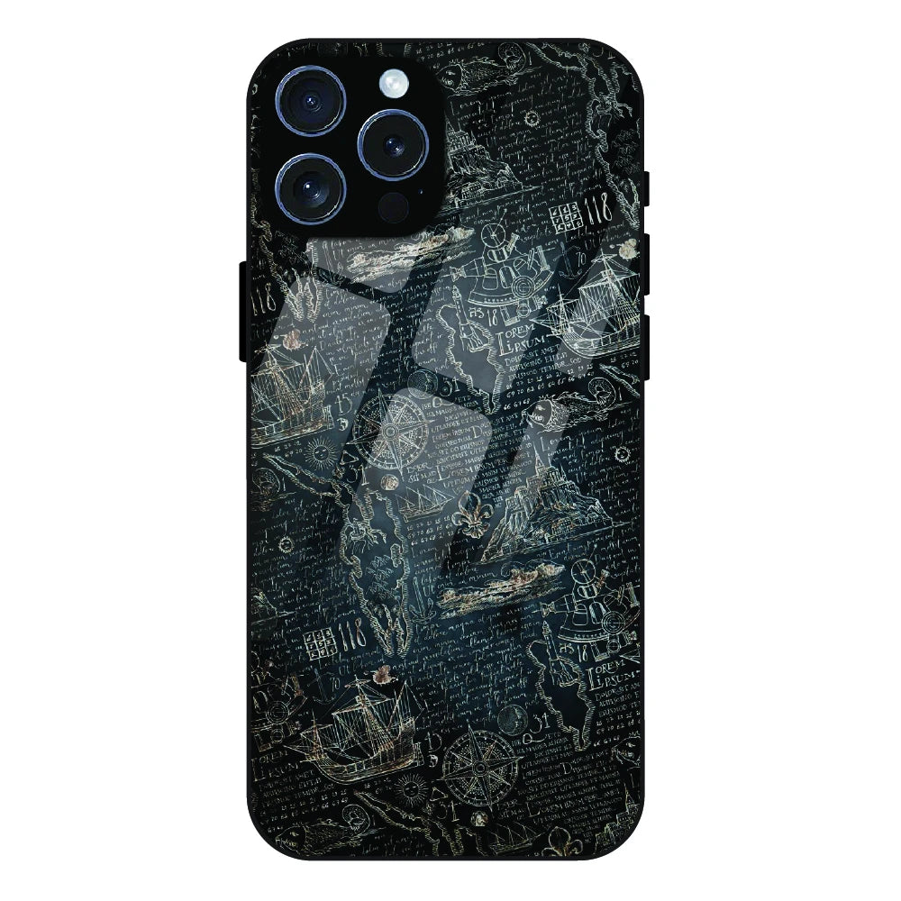 Vintage Explorer Map - Glass Case For Apple iPhone 16 Pro Max