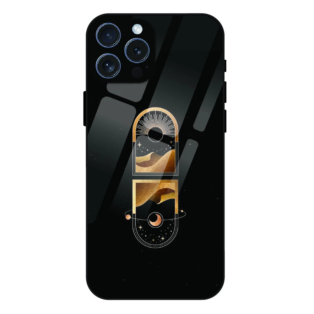 Golden Geometry - Glass Case For Apple iPhone 16 Pro Max