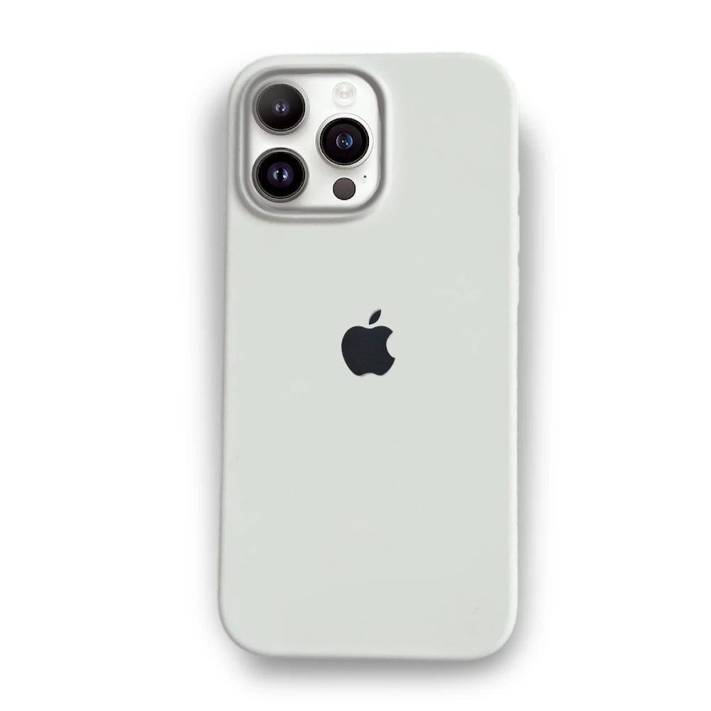 White Liquid Silicone Case For Apple iPhone 16 Pro Max
