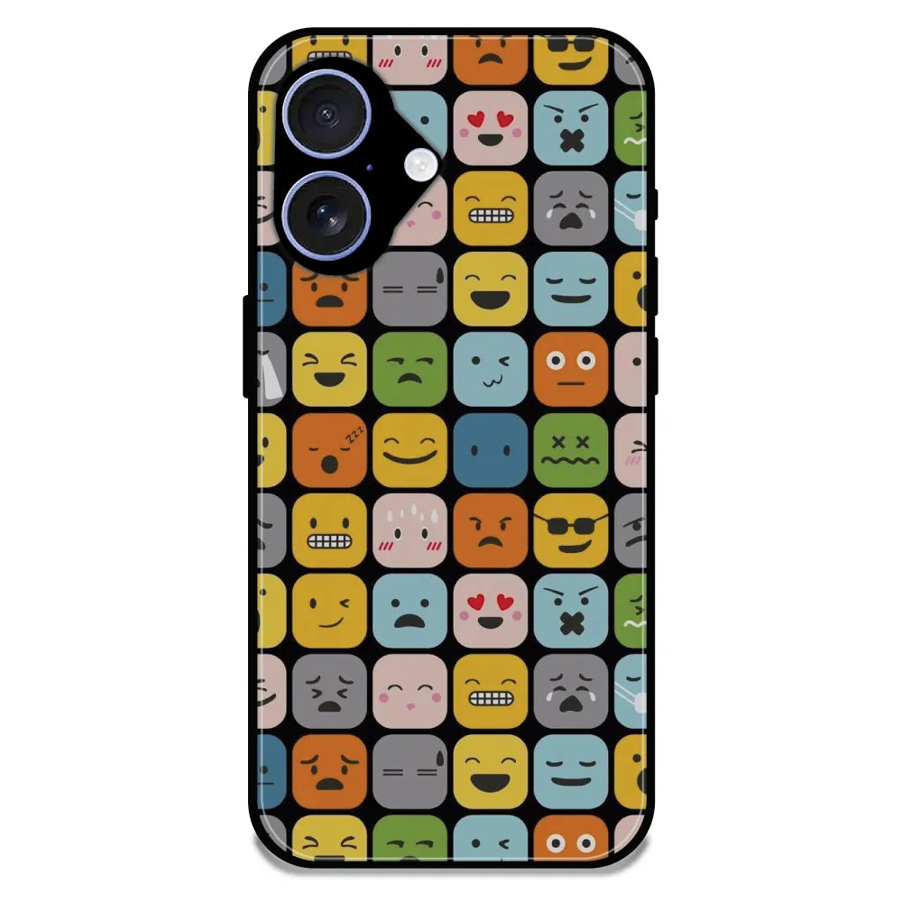 Colorful Expression Pattern - Glossy Metal Silicone Case For Apple iPhone Models
