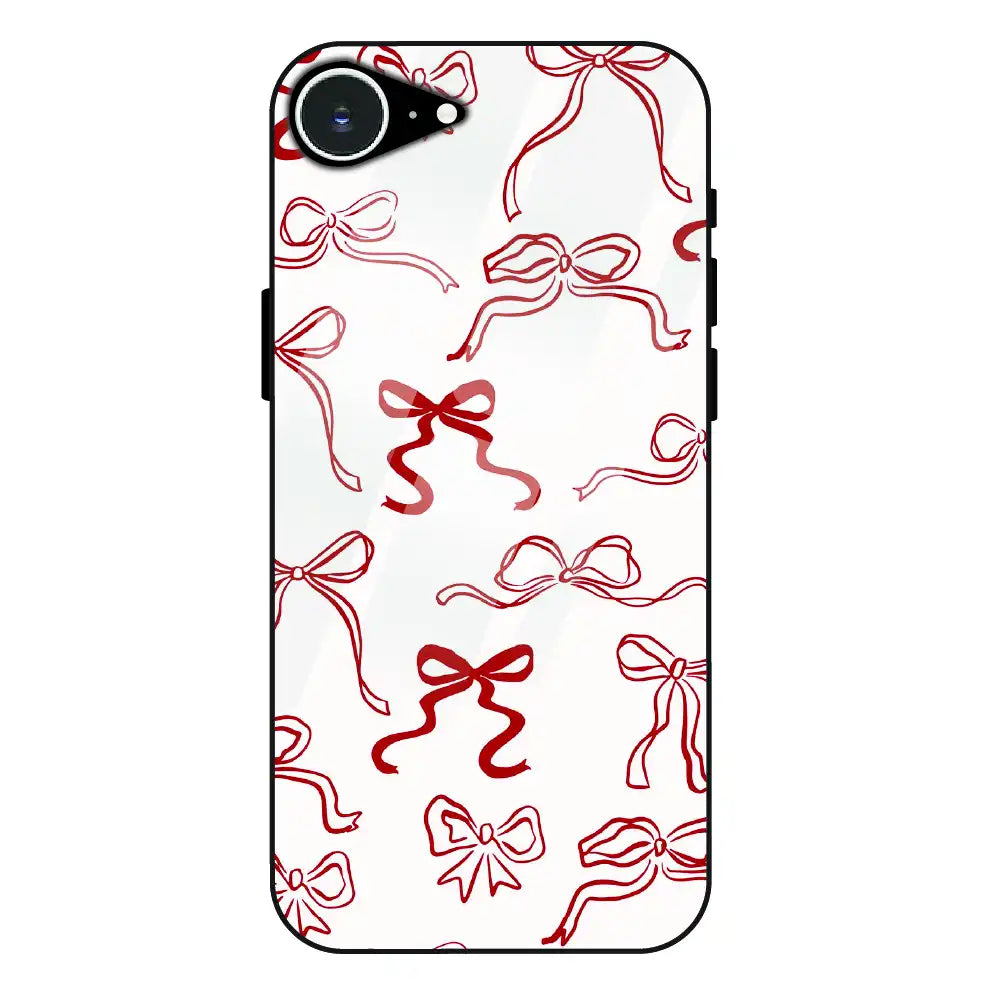 Cherry Bow Minimal - Glass Case For Apple iPhone 16e