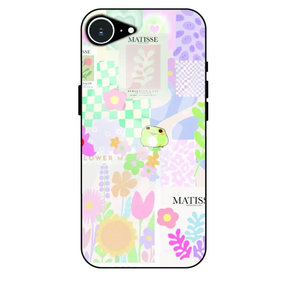 Cute Pastel Floral Collage Art - Glass Case For Apple iPhone 16e