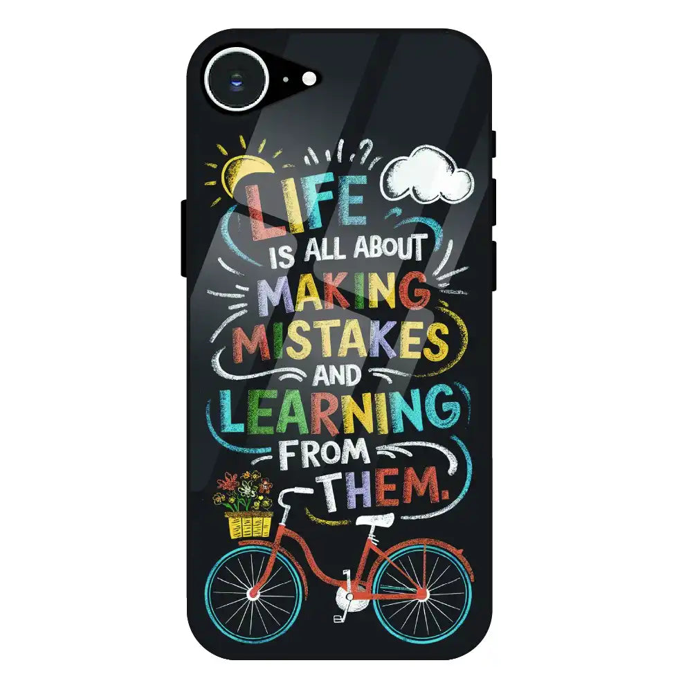 Motivational Quote Bicycle Art - Glass Case For Apple iPhone 16e