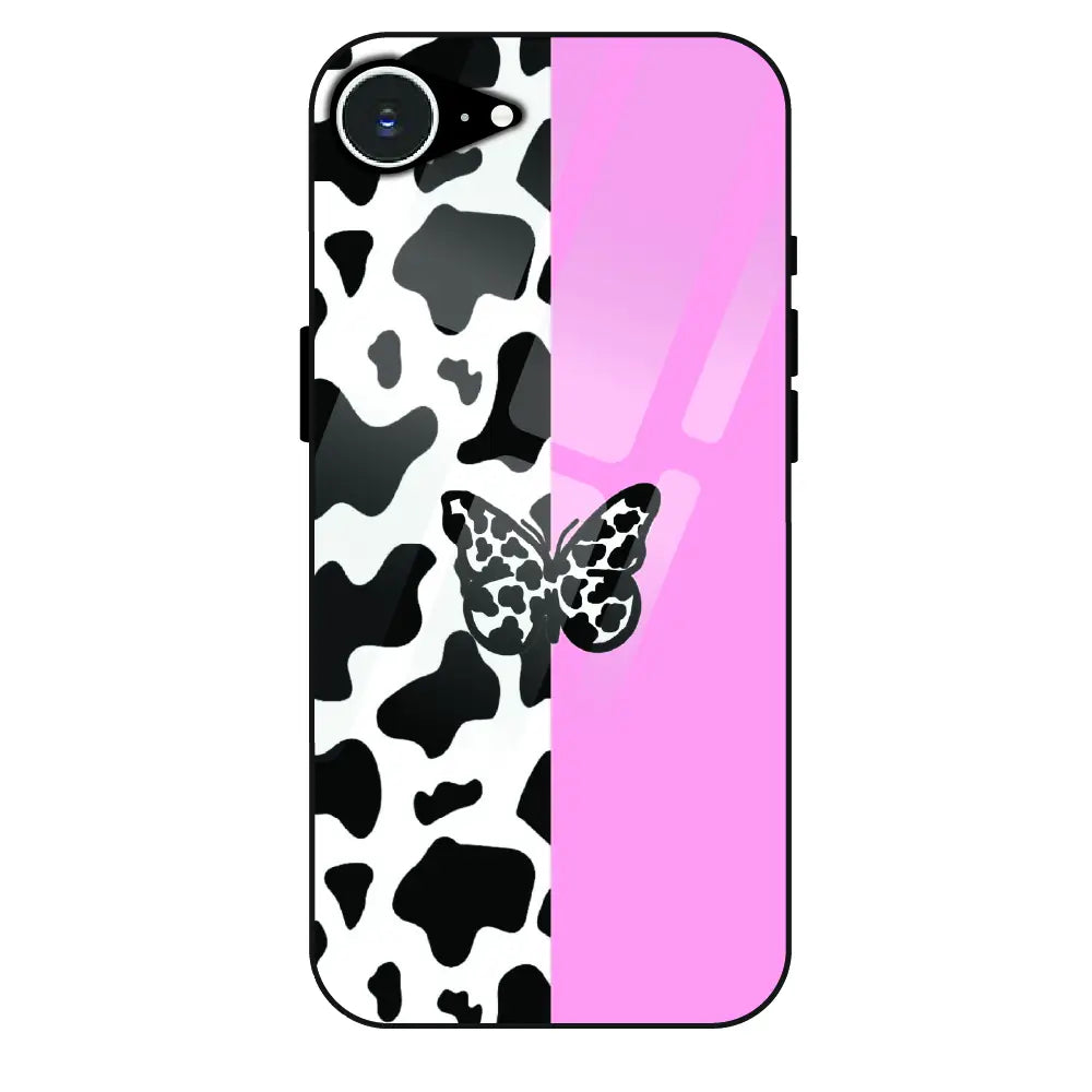 Cow Print Butterfly - Glass Case For Apple iPhone 16e