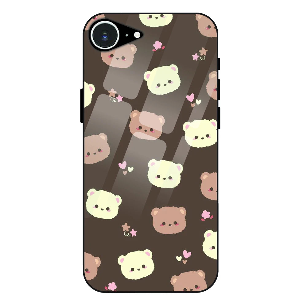 Cozy Bear Pattern - Glass Case For Apple iPhone 16e