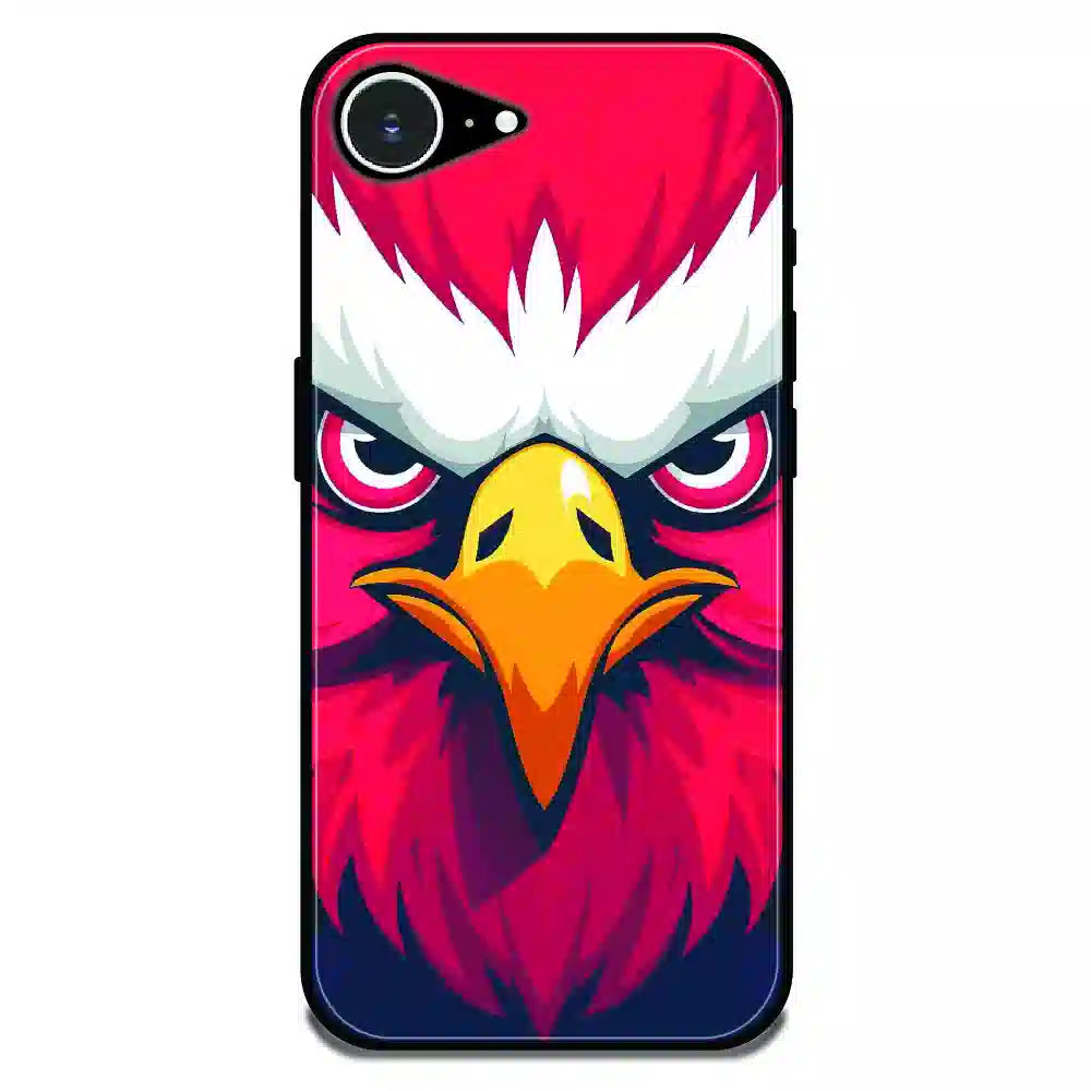 Fierce Eagle Power Art - Glossy Metal Silicone Case For Apple iPhone Models