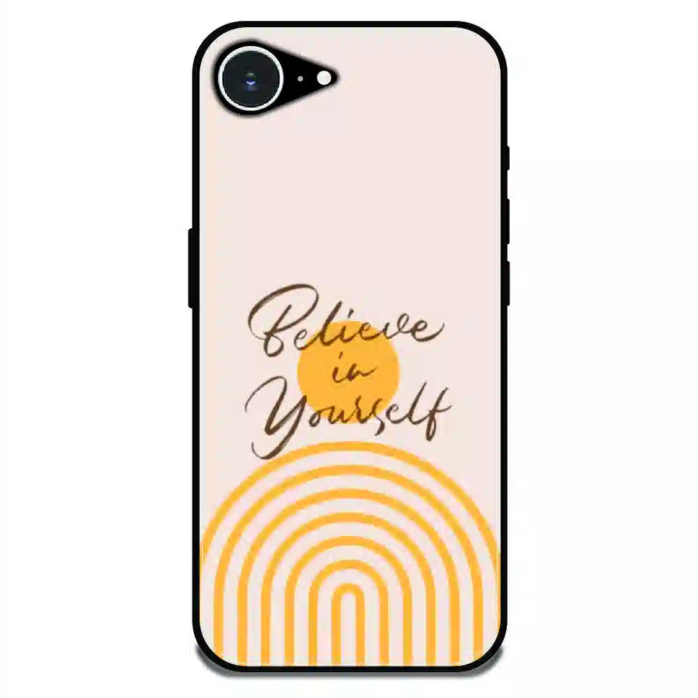 Believe In Yourself Minimal - Glossy Metal Silicone Case For Apple iPhone Models