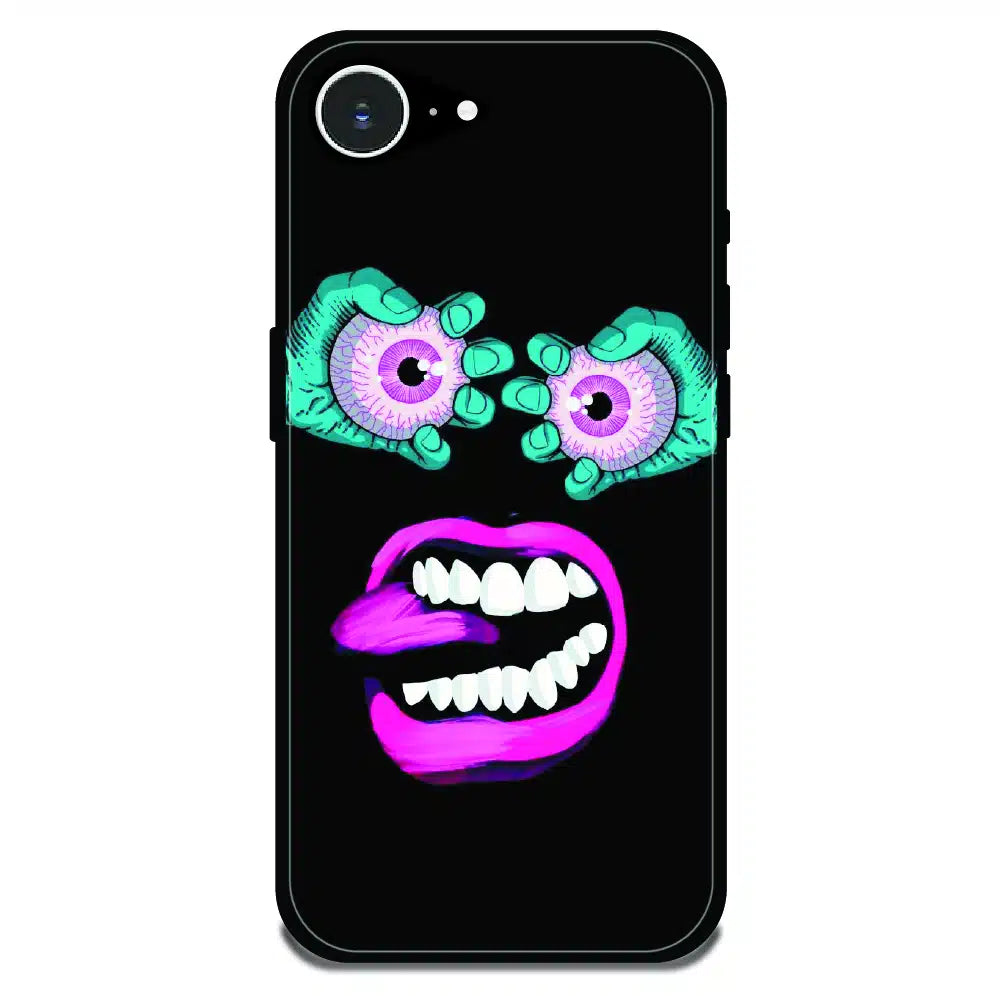 Neon Eyeball Pop Art - Glossy Metal Silicone Case For Apple iPhone Models