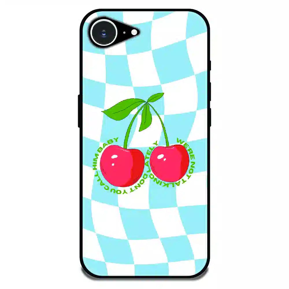 Cherry Pop Checkerboard - Glossy Metal Silicone Case For Apple iPhone Models
