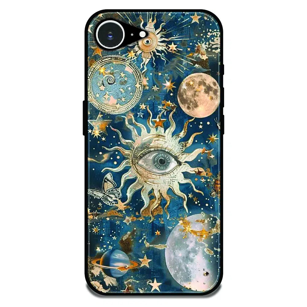 Mystic Cosmic Eye Galaxy - Glossy Metal Silicone Case For Apple iPhone Models