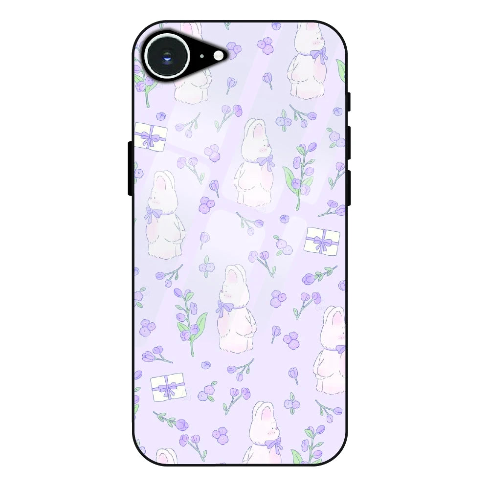 Lavender Bunny Gifts - Glass Case For Apple iPhone 16e
