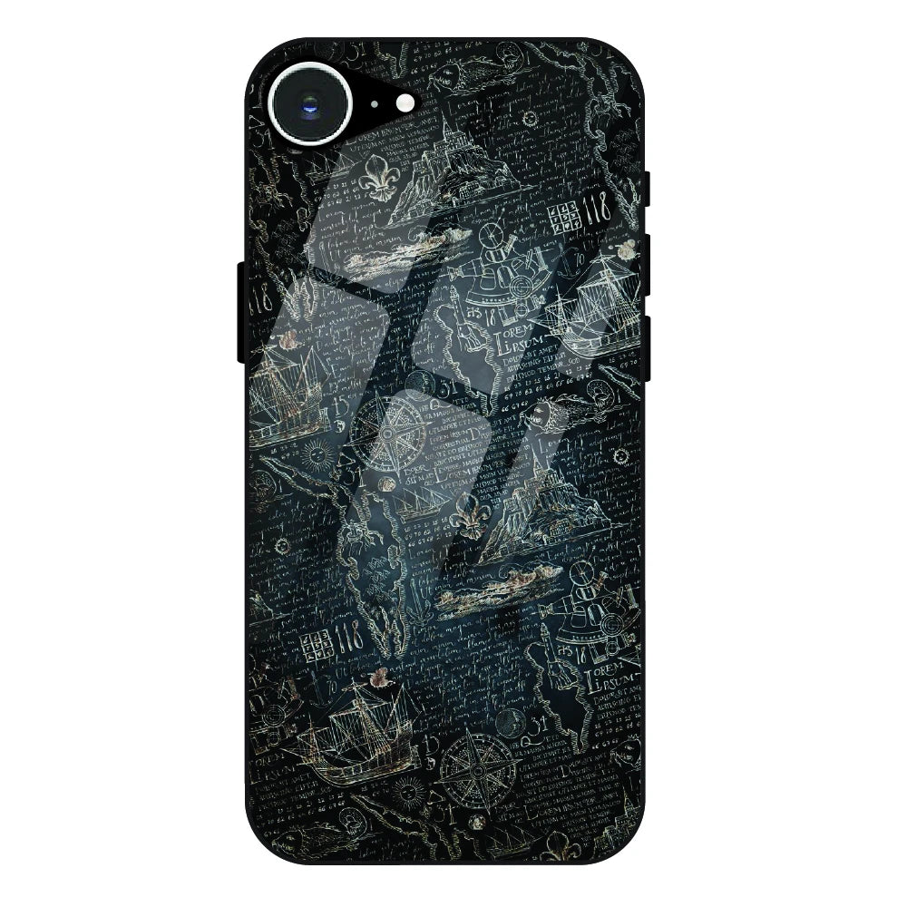 Vintage Explorer Map - Glass Case For Apple iPhone 16e