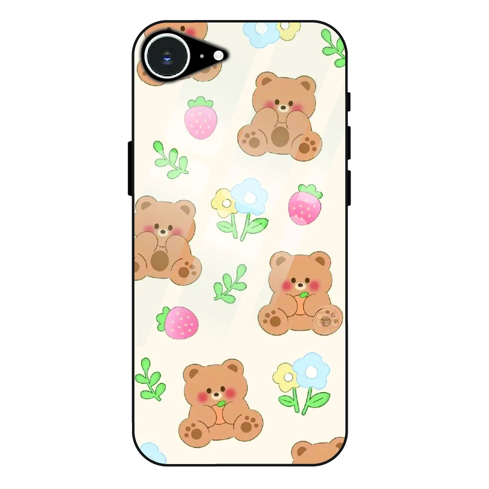 Cute Teddy Garden - Glass Case For Apple iPhone 16e