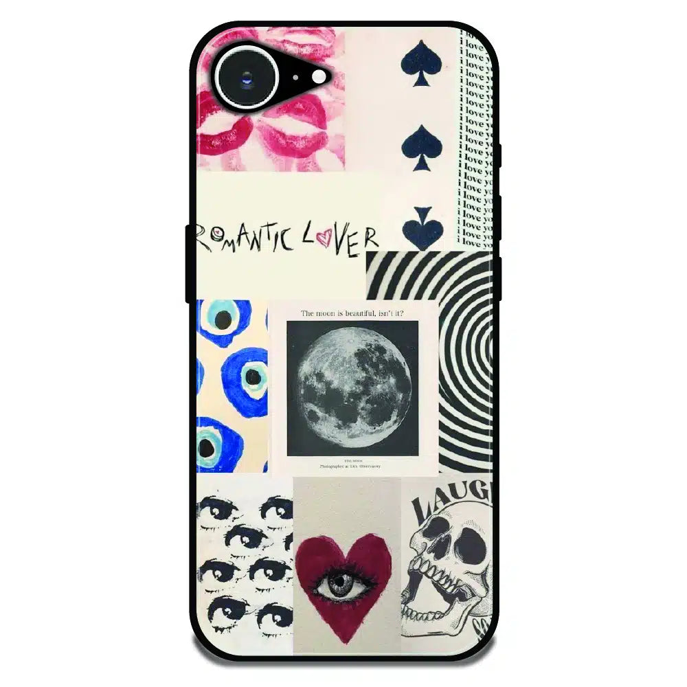 Romantic Art Collage - Glossy Metal Silicone Case For Apple iPhone Models